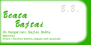 beata bajtai business card